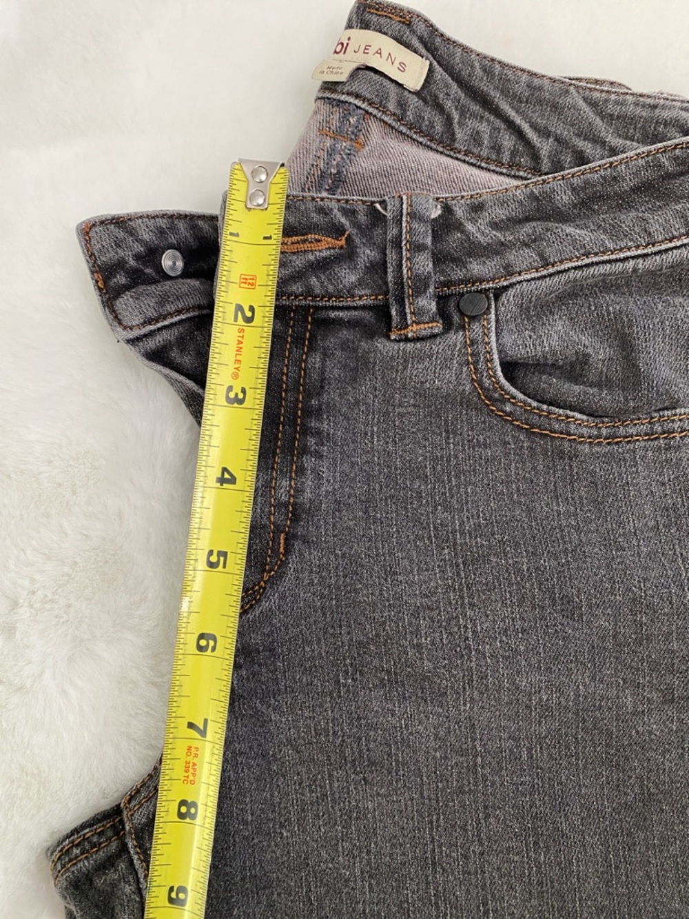 CAbi Mid-Rise Slim Jeans - Charcoal. Size 2 - Picture 3 of 11
